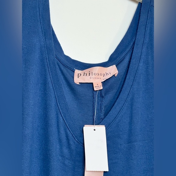 NWT Philosophy Sleeveless V-Neck Jersey Knit Dress (Large) - Picture 4 of 4